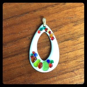 Retro Vintage enamel pendant